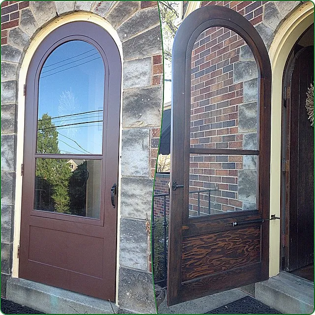 Stripped and refinished 100yr old arched door.