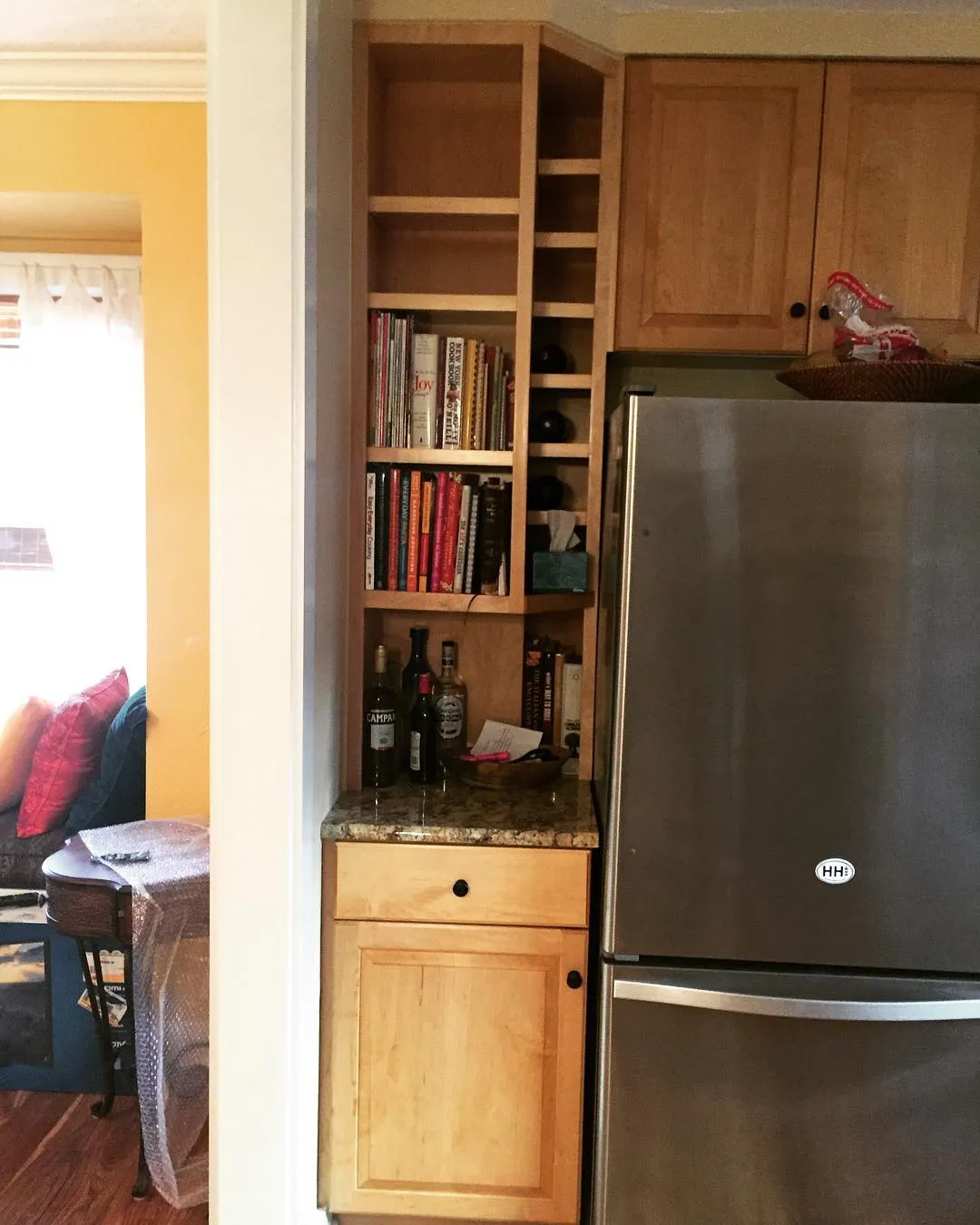 Custom little niche cabinets.