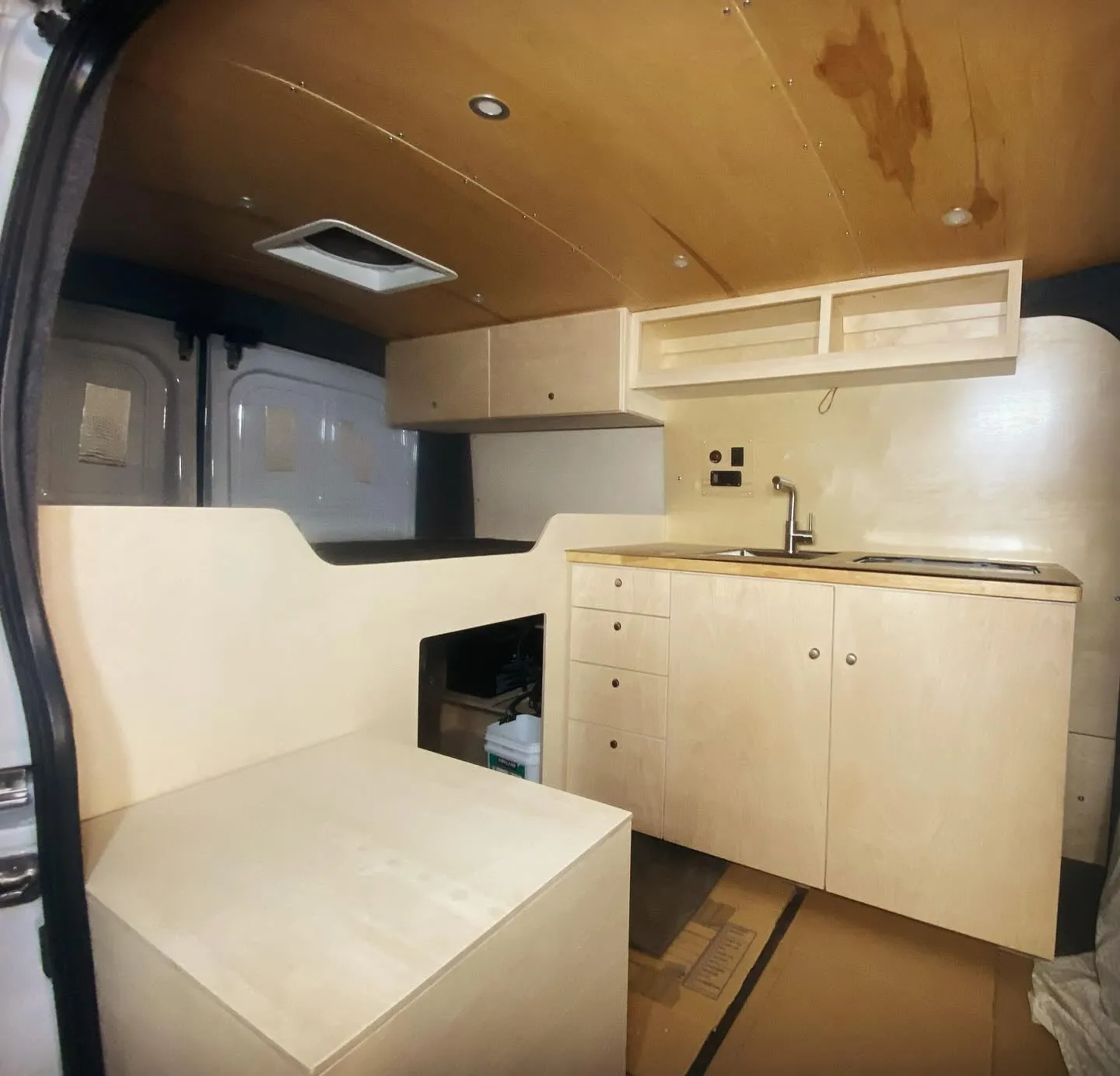 Ford Transit partial build! This kick ass client @kimgroebner came to us to help build and finish work she already started.