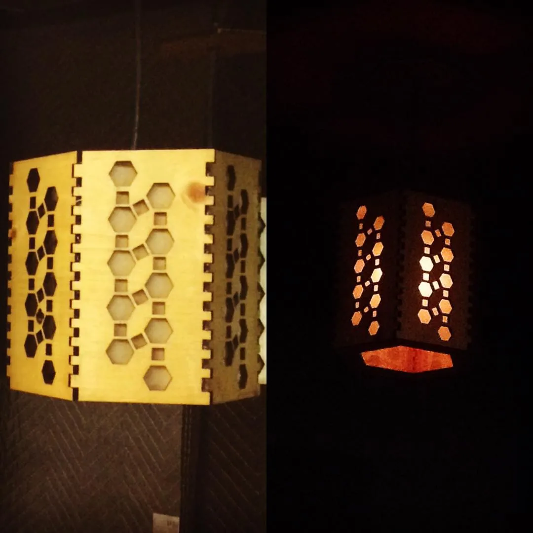 Laser cut light fixtures.